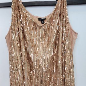 Torrid Fringe Mini Dress in Gold Shimmer Size 5